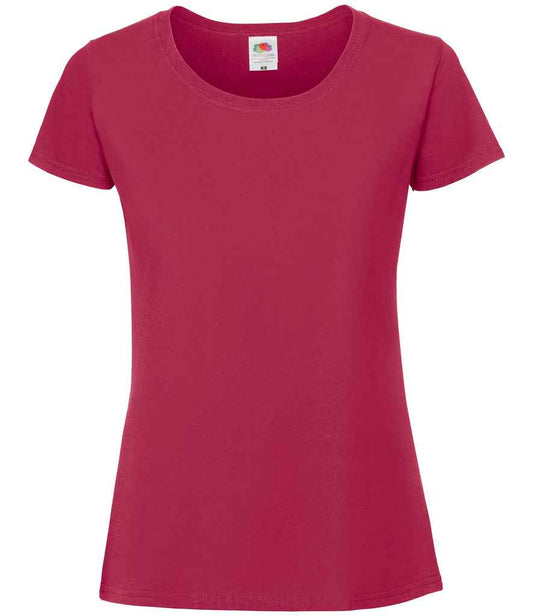Fruit of the Loom SS720 Cranberry Front -  Ready to be Embroidered and Printed by Custard Workwear - Cheap Personalised and Customised Workwear in Nottinghamshire, Derbyshire and Leicestershire