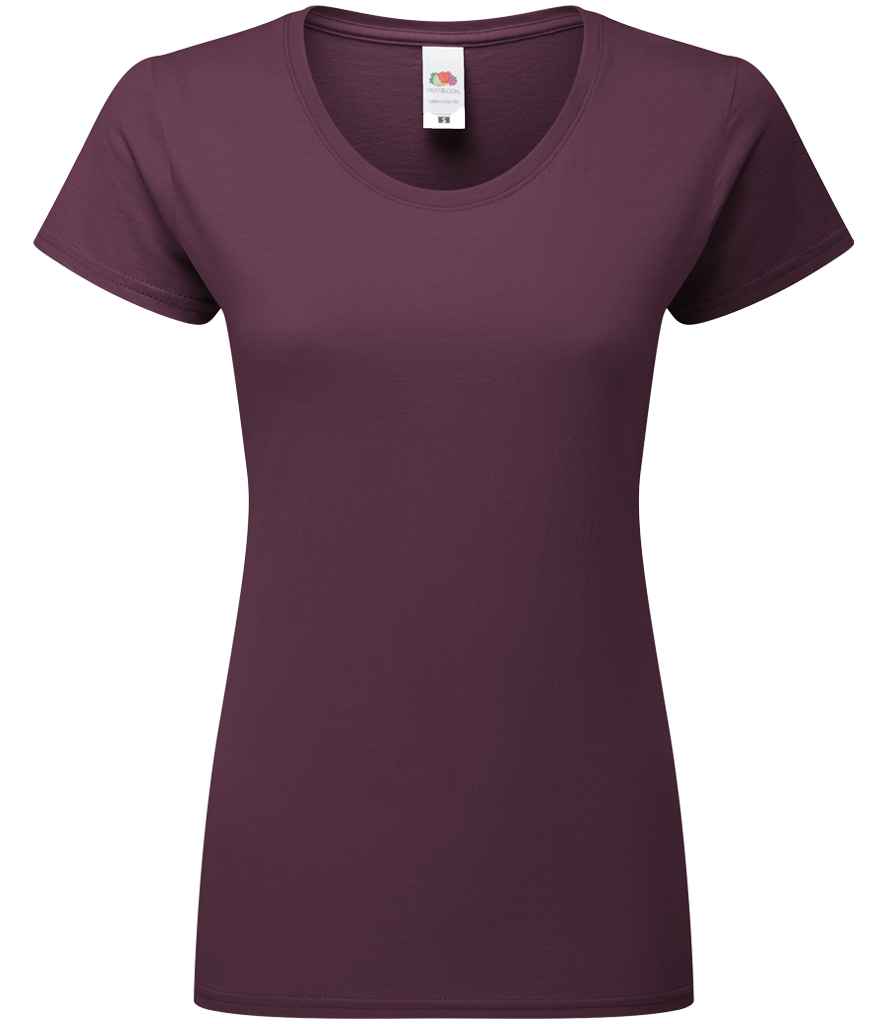 Fruit of the Loom SS720 Dark Plum Front -  Ready to be Embroidered and Printed by Custard Workwear - Cheap Personalised and Customised Workwear in Nottinghamshire, Derbyshire and Leicestershire