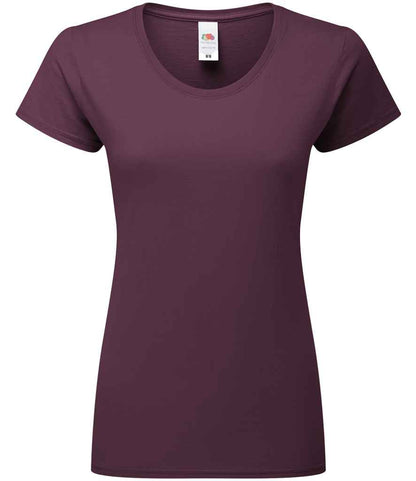 Fruit of the Loom SS720 Dark Plum Front -  Ready to be Embroidered and Printed by Custard Workwear - Cheap Personalised and Customised Workwear in Nottinghamshire, Derbyshire and Leicestershire