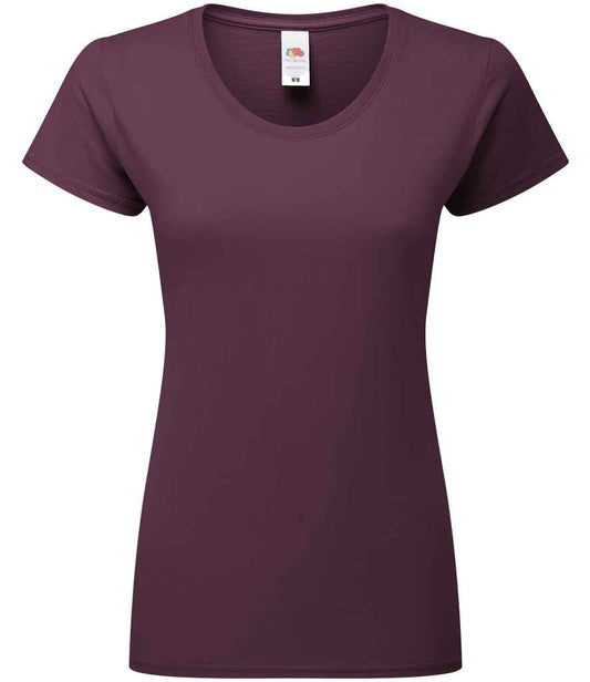 Fruit of the Loom SS720 Dark Plum Front -  Ready to be Embroidered and Printed by Custard Workwear - Cheap Personalised and Customised Workwear in Nottinghamshire, Derbyshire and Leicestershire