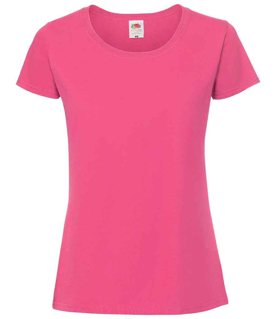 Fruit of the Loom SS720 Fuchsia Front -  Ready to be Embroidered and Printed by Custard Workwear - Cheap Personalised and Customised Workwear in Nottinghamshire, Derbyshire and Leicestershire