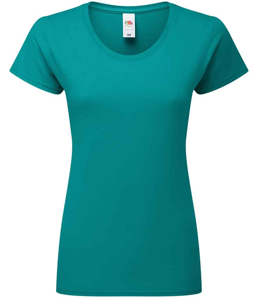 Fruit of the Loom SS720 Ocean Teal Front -  Ready to be Embroidered and Printed by Custard Workwear - Cheap Personalised and Customised Workwear in Nottinghamshire, Derbyshire and Leicestershire