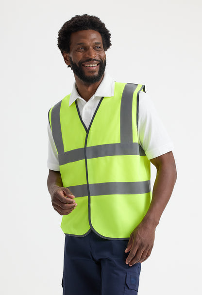 Uneek UC801 - Hi-Vis Vest Ready to be Printed by Custard Workwear - Cheap Personalised and Customised Workwear in Nottinghamshire, Derbyshire and Leicestershire