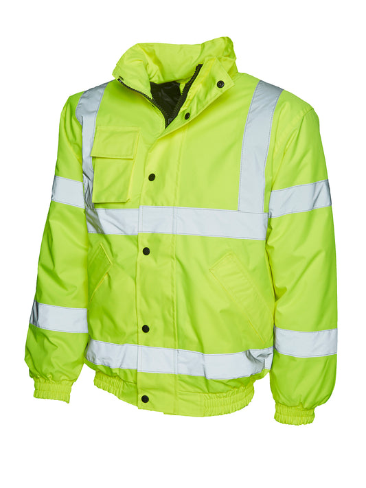 Uneek UC804 - Hi-Vis Jacket Ready to be Embroidered and Printed by Custard Workwear - Cheap Personalised and Customised Workwear in Nottinghamshire, Derbyshire and Leicestershire