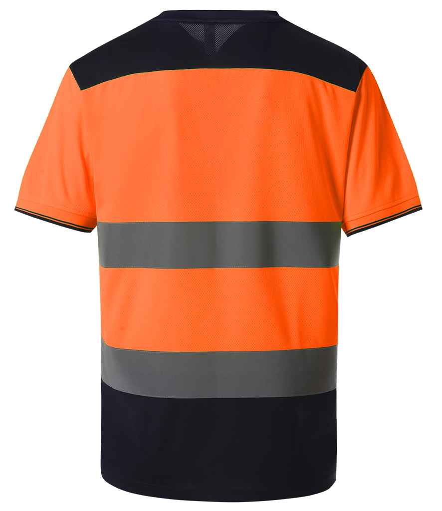 Yoko YK013 Orange/Navy Back -  Ready to be Printed by Custard Workwear - Cheap Personalised and Customised Workwear in Nottinghamshire, Derbyshire and Leicestershire
