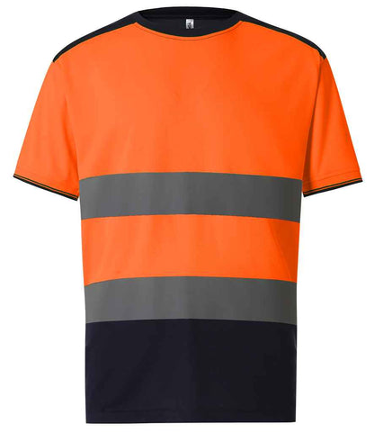 Yoko YK013 Orange/Navy Front -  Ready to be Printed by Custard Workwear - Cheap Personalised and Customised Workwear in Nottinghamshire, Derbyshire and Leicestershire