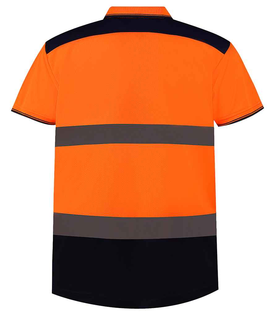 Yoko YK017 Orange/Navy Back -  Ready to be Printed by Custard Workwear - Cheap Personalised and Customised Workwear in Nottinghamshire, Derbyshire and Leicestershire