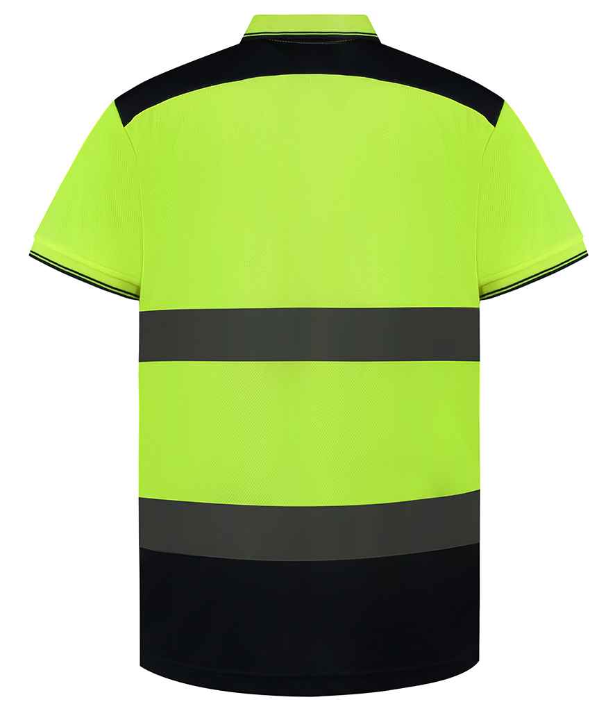 Yoko YK017 Yellow/Navy Back -  Ready to be Printed by Custard Workwear - Cheap Personalised and Customised Workwear in Nottinghamshire, Derbyshire and Leicestershire