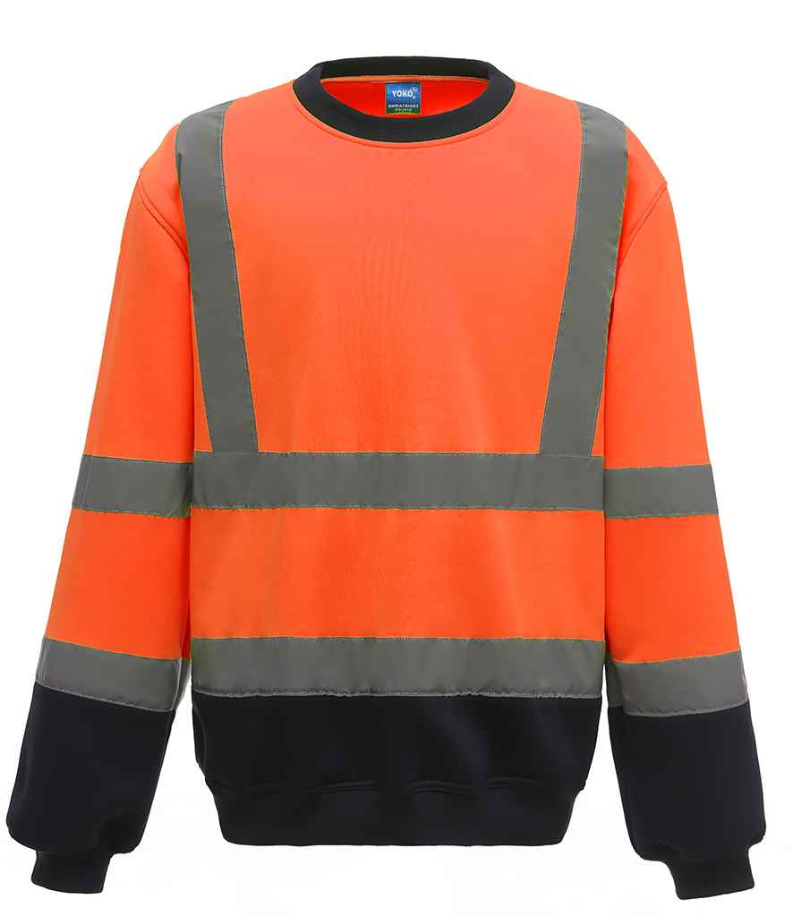 Yoko YK030 Orange/Navy Front -  Ready to be Embroidered and Printed by Custard Workwear - Cheap Personalised and Customised Workwear in Nottinghamshire, Derbyshire and Leicestershire