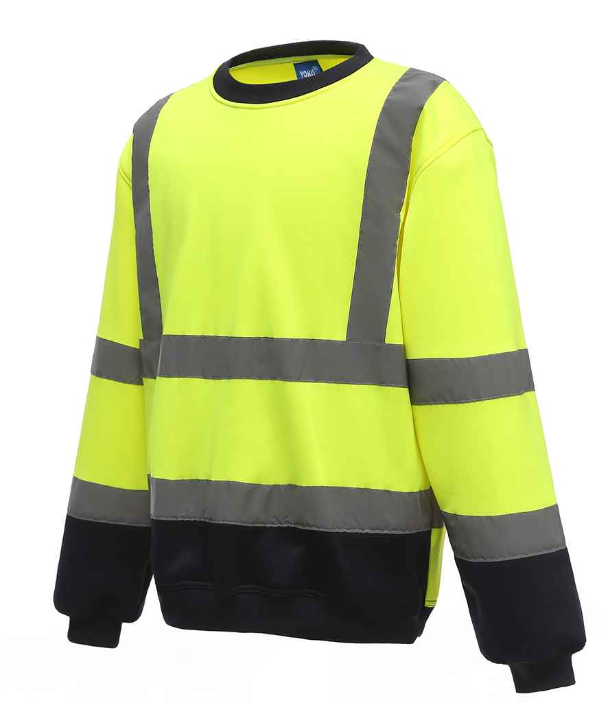 Yoko YK030 Yellow/Navy Front -  Ready to be Embroidered and Printed by Custard Workwear - Cheap Personalised and Customised Workwear in Nottinghamshire, Derbyshire and Leicestershire
