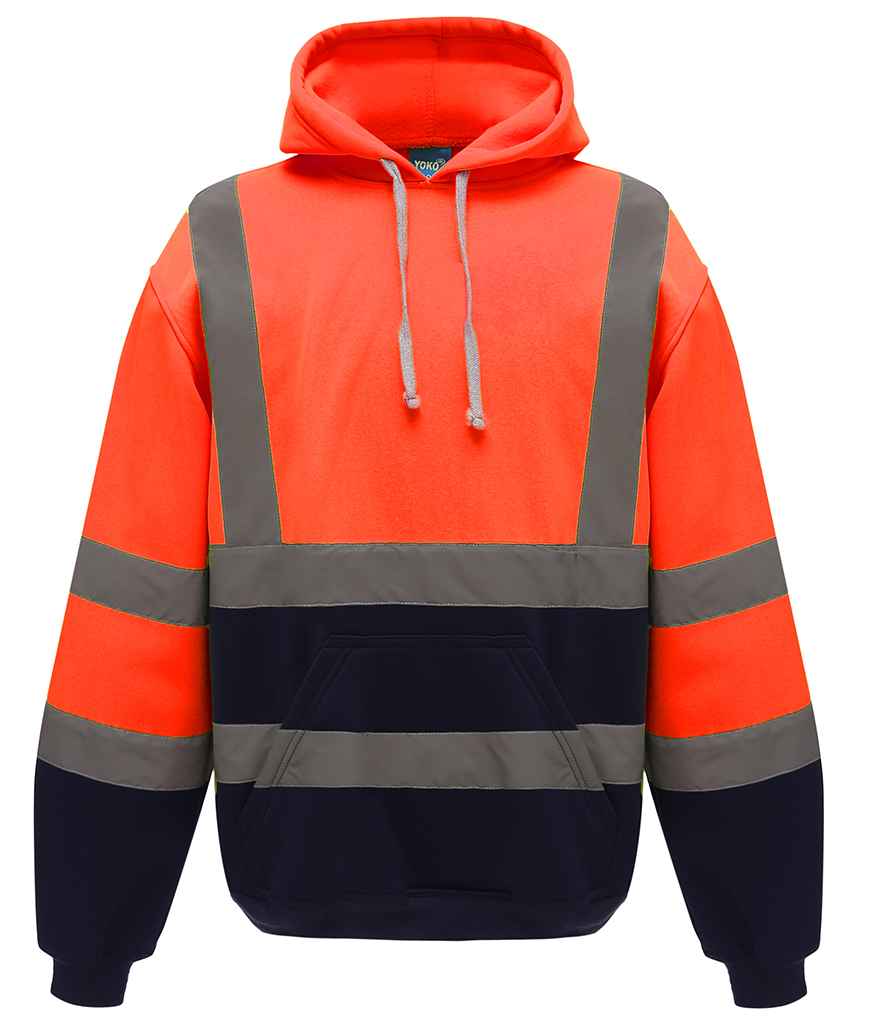 Yoko YK031 Orange/Navy Front -  Ready to be Embroidered and Printed by Custard Workwear - Cheap Personalised and Customised Workwear in Nottinghamshire, Derbyshire and Leicestershire