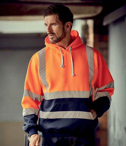 Yoko YK031 Orange/Navy Model -  Ready to be Embroidered and Printed by Custard Workwear - Cheap Personalised and Customised Workwear in Nottinghamshire, Derbyshire and Leicestershire
