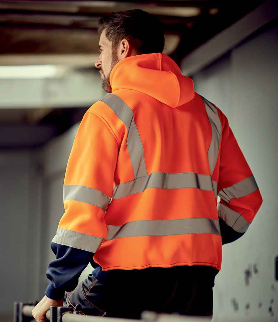 Yoko YK031 Orange/Navy Model -  Ready to be Embroidered and Printed by Custard Workwear - Cheap Personalised and Customised Workwear in Nottinghamshire, Derbyshire and Leicestershire