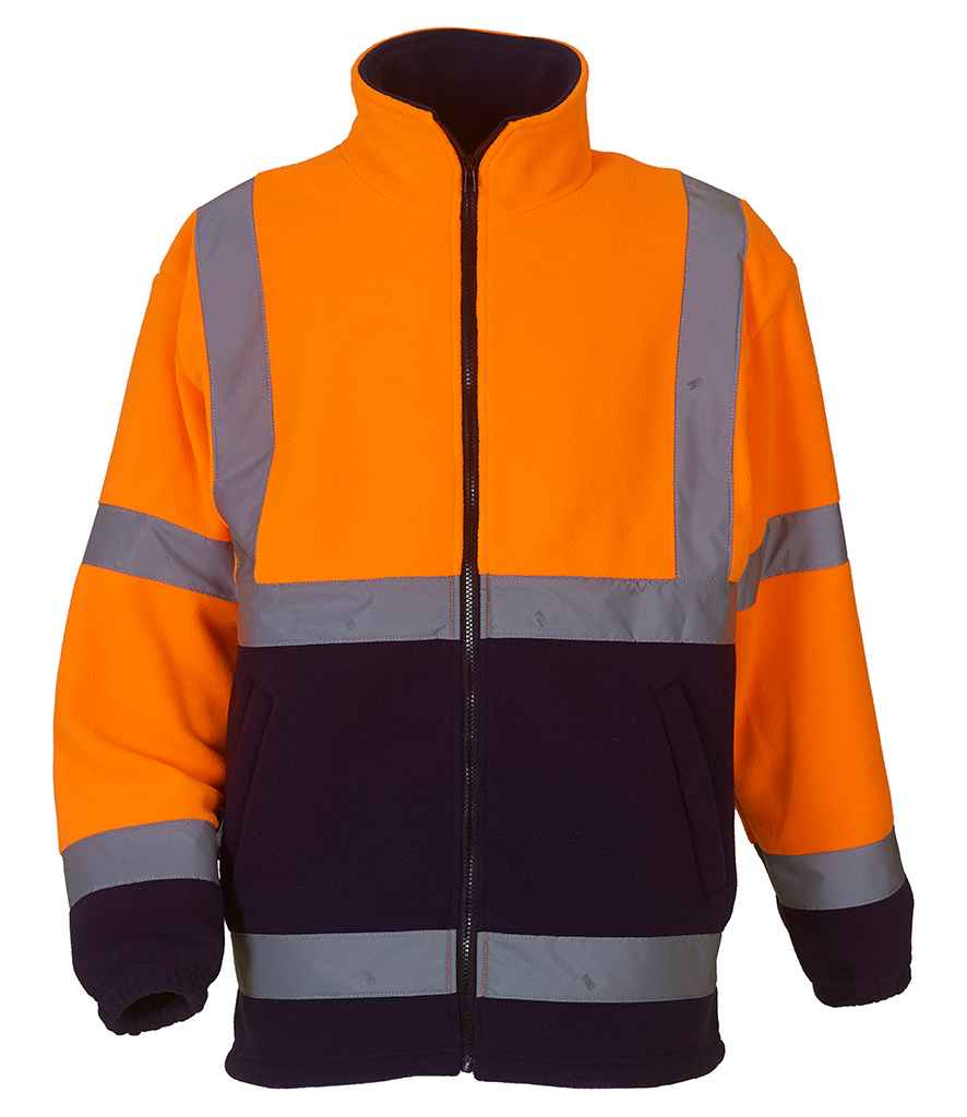 Yoko YK060 Orange/Navy Front -  Ready to be Embroidered by Custard Workwear - Cheap Personalised and Customised Workwear in Nottinghamshire, Derbyshire and Leicestershire