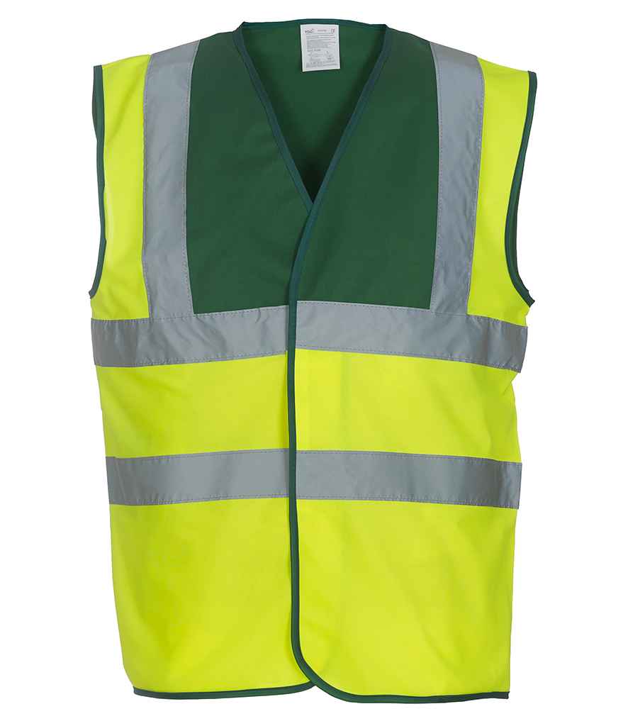 Yoko YK102 Paramedic Green/Yellow Front -  Ready to be Printed by Custard Workwear - Cheap Personalised and Customised Workwear in Nottinghamshire, Derbyshire and Leicestershire