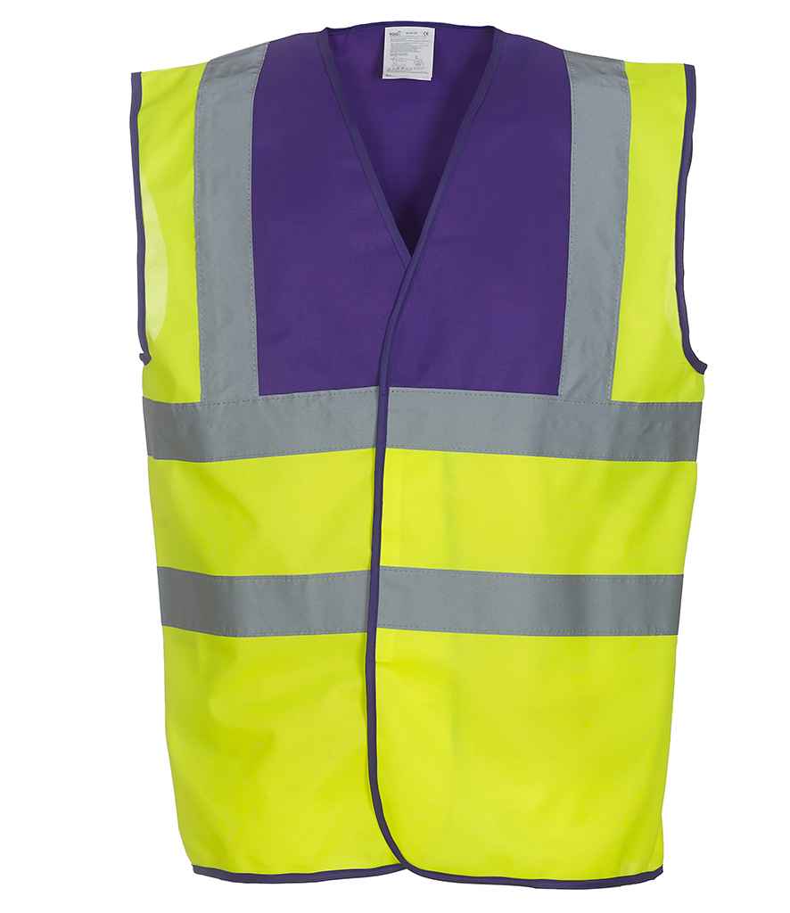 Yoko YK102 Purple/Yellow Front -  Ready to be Printed by Custard Workwear - Cheap Personalised and Customised Workwear in Nottinghamshire, Derbyshire and Leicestershire