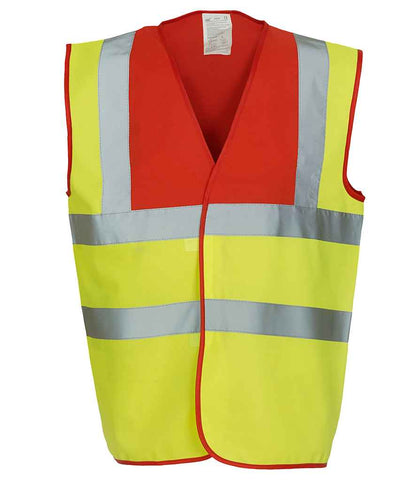 Yoko YK102 Red/Yellow Front -  Ready to be Printed by Custard Workwear - Cheap Personalised and Customised Workwear in Nottinghamshire, Derbyshire and Leicestershire
