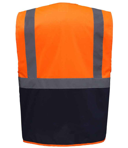 Yoko YK103 Orange/Navy Back -  Ready to be Printed by Custard Workwear - Cheap Personalised and Customised Workwear in Nottinghamshire, Derbyshire and Leicestershire