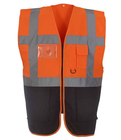 Yoko YK103 Orange/Navy Front -  Ready to be Printed by Custard Workwear - Cheap Personalised and Customised Workwear in Nottinghamshire, Derbyshire and Leicestershire