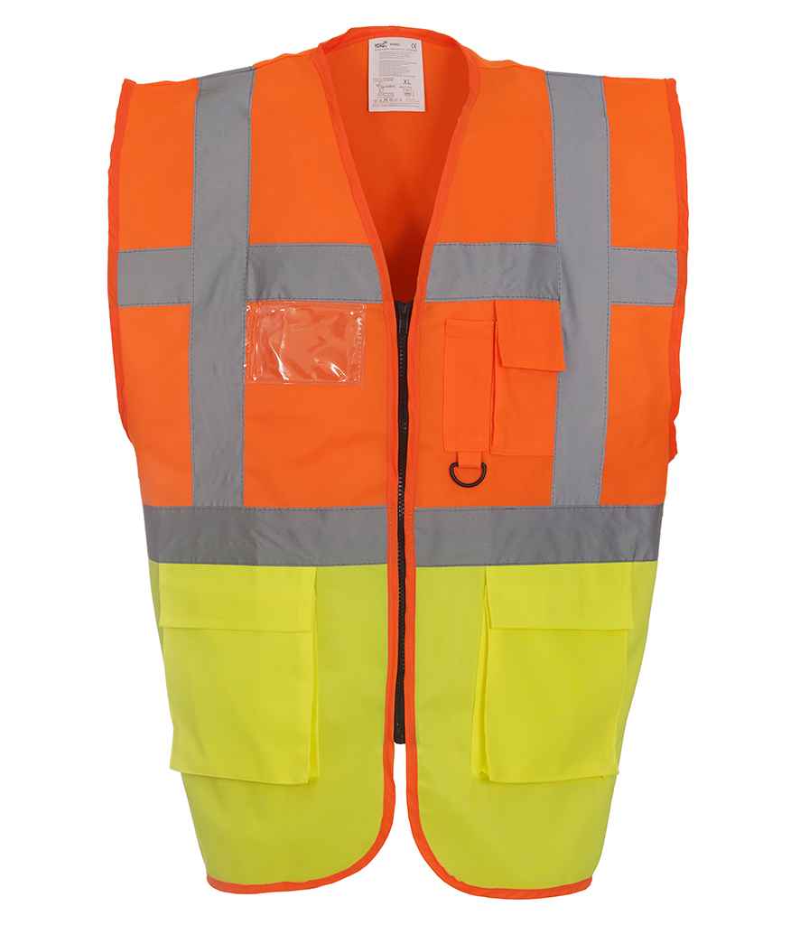 Yoko YK103 Orange/Yellow Front -  Ready to be Printed by Custard Workwear - Cheap Personalised and Customised Workwear in Nottinghamshire, Derbyshire and Leicestershire