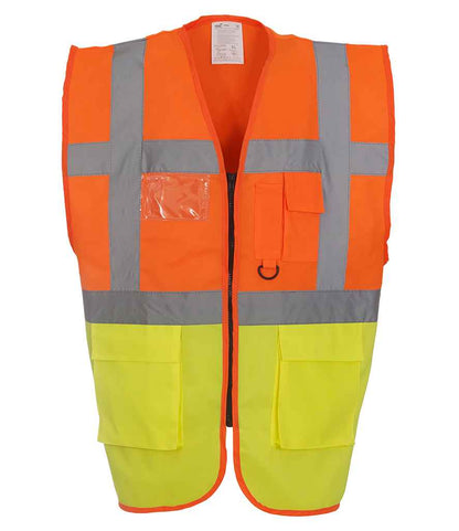 Yoko YK103 Orange/Yellow Front -  Ready to be Printed by Custard Workwear - Cheap Personalised and Customised Workwear in Nottinghamshire, Derbyshire and Leicestershire