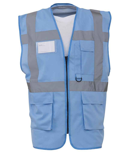 Yoko YK103 Sky Blue Front -  Ready to be Printed by Custard Workwear - Cheap Personalised and Customised Workwear in Nottinghamshire, Derbyshire and Leicestershire