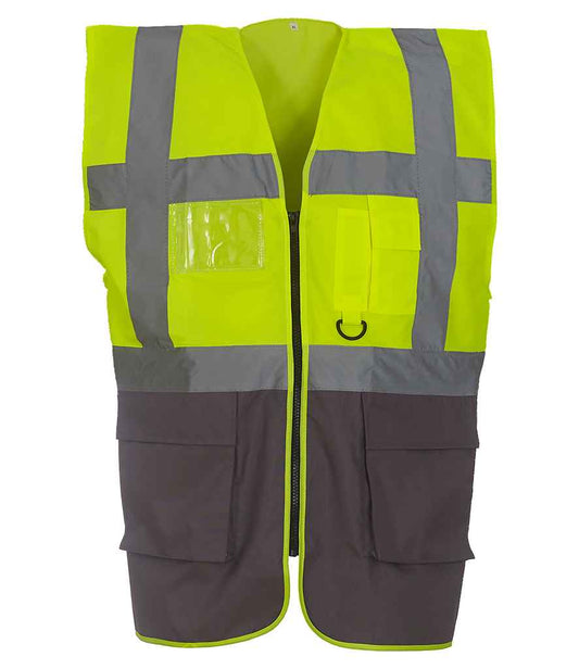 Yoko YK103 Yellow/Grey Front -  Ready to be Printed by Custard Workwear - Cheap Personalised and Customised Workwear in Nottinghamshire, Derbyshire and Leicestershire