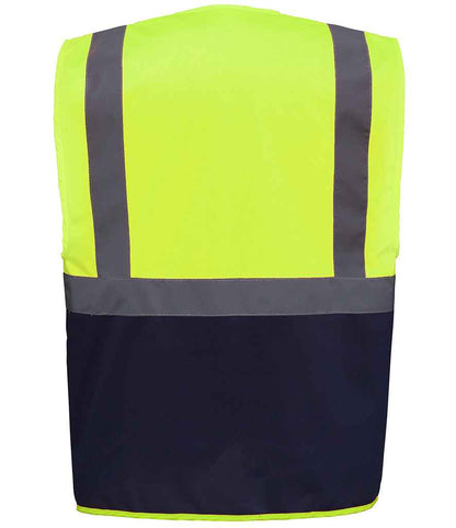 Yoko YK103 Yellow/Navy Back -  Ready to be Printed by Custard Workwear - Cheap Personalised and Customised Workwear in Nottinghamshire, Derbyshire and Leicestershire