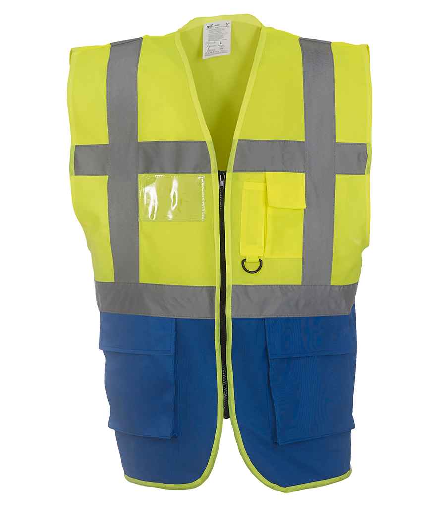 Yoko YK103 Yellow/Royal Blue Front -  Ready to be Printed by Custard Workwear - Cheap Personalised and Customised Workwear in Nottinghamshire, Derbyshire and Leicestershire