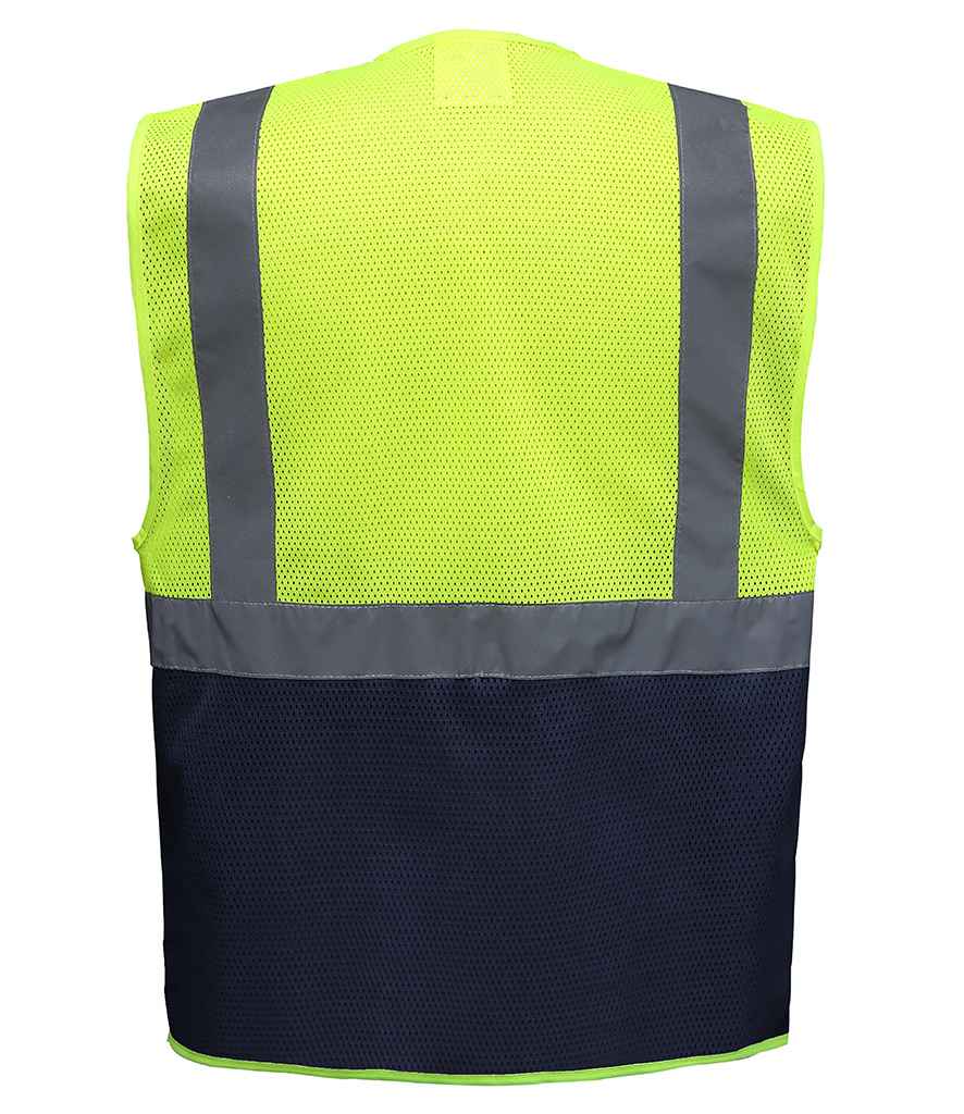 Yoko YK107 Yellow/Navy Back -  Ready to be Printed by Custard Workwear - Cheap Personalised and Customised Workwear in Nottinghamshire, Derbyshire and Leicestershire