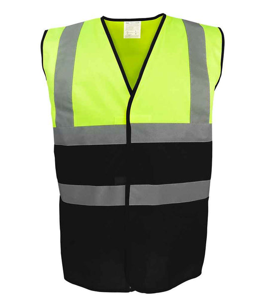 Yoko YK111 Yellow/Black Front -  Ready to be Printed by Custard Workwear - Cheap Personalised and Customised Workwear in Nottinghamshire, Derbyshire and Leicestershire