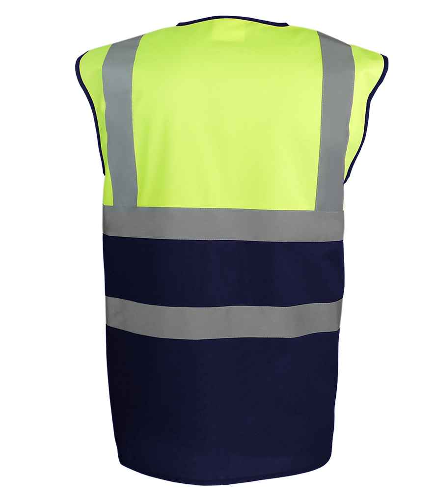Yoko YK111 Yellow/Navy Back -  Ready to be Printed by Custard Workwear - Cheap Personalised and Customised Workwear in Nottinghamshire, Derbyshire and Leicestershire