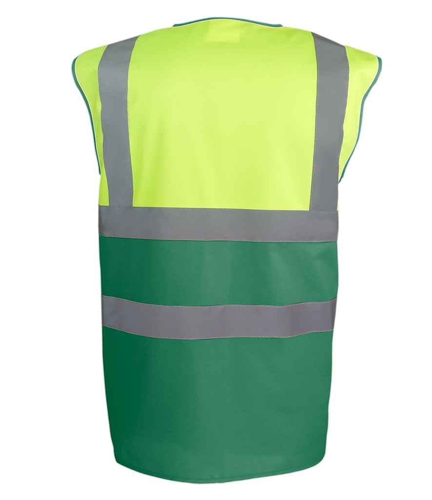 Yoko YK111 Yellow/Paramedic Green Back -  Ready to be Printed by Custard Workwear - Cheap Personalised and Customised Workwear in Nottinghamshire, Derbyshire and Leicestershire