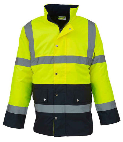 Yoko YK204 Yellow/Navy Front -  Ready to be Embroidered and Printed by Custard Workwear - Cheap Personalised and Customised Workwear in Nottinghamshire, Derbyshire and Leicestershire