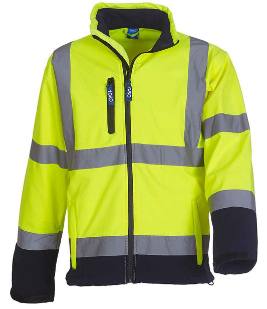 Yoko YK206 Yellow/Navy Front -  Ready to be Embroidered and Printed by Custard Workwear - Cheap Personalised and Customised Workwear in Nottinghamshire, Derbyshire and Leicestershire
