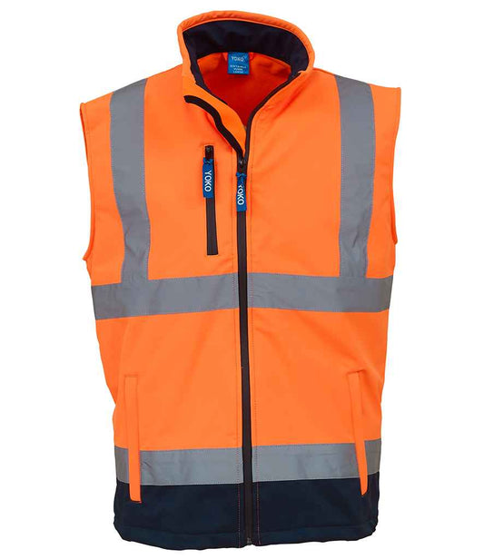 Yoko YK207 Orange/Navy Front -  Ready to be Embroidered and Printed by Custard Workwear - Cheap Personalised and Customised Workwear in Nottinghamshire, Derbyshire and Leicestershire