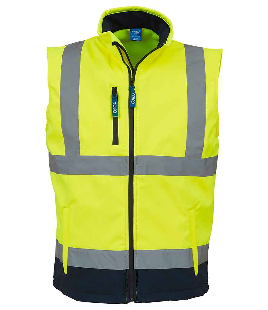 Yoko YK207 Yellow/Navy Front -  Ready to be Embroidered and Printed by Custard Workwear - Cheap Personalised and Customised Workwear in Nottinghamshire, Derbyshire and Leicestershire