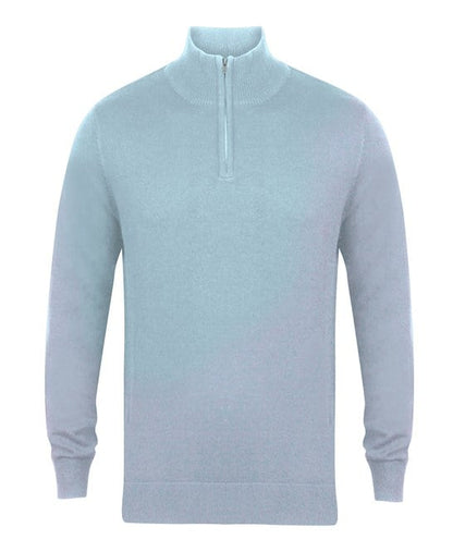 H729 - Zip Neck Sweater | Light Heather Grey